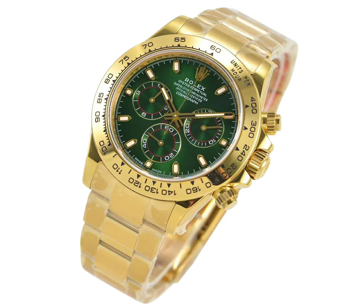 Daytona 116508 quadrante verde in oro giallo - immagine 2