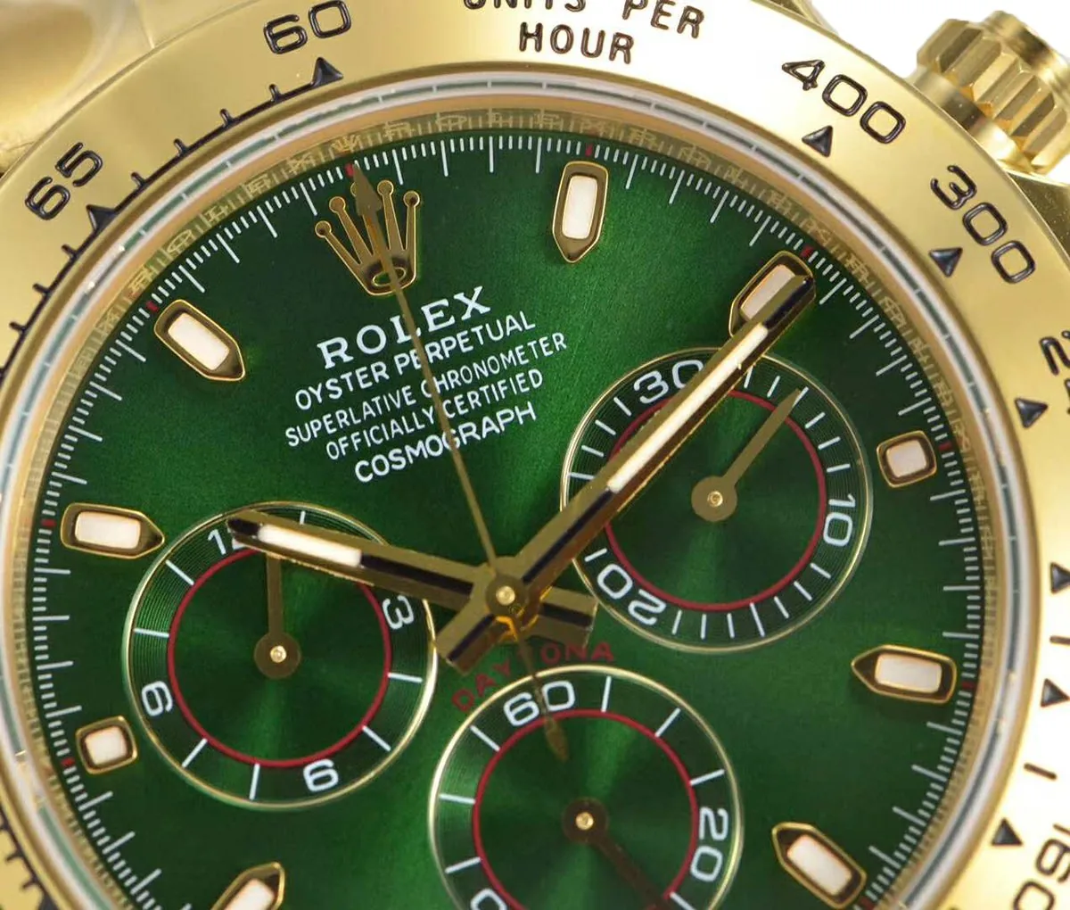 Daytona 116508 quadrante verde in oro giallo - immagine 4