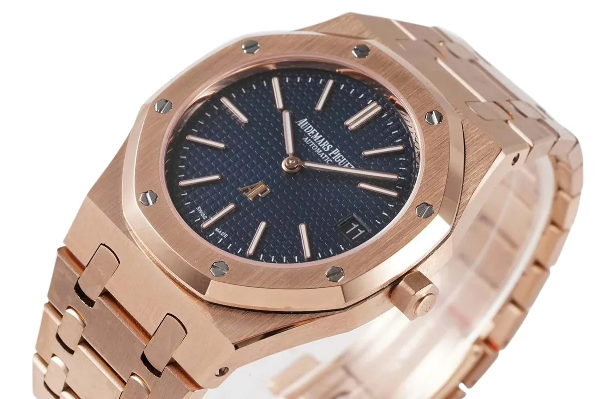 Royal Oak 15202 39mm esfera azul en oro rosa - Imagen 2