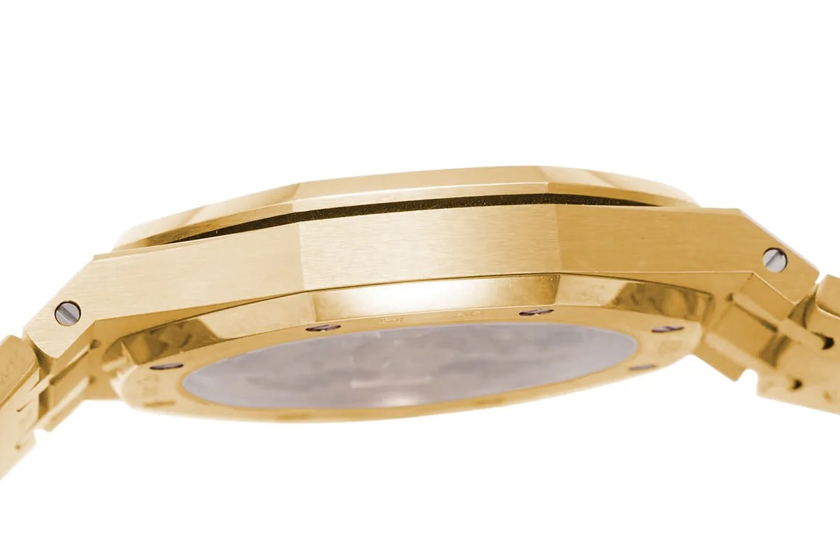 Royal Oak 15202 39mm quadrante giallo in oro giallo - immagine 8