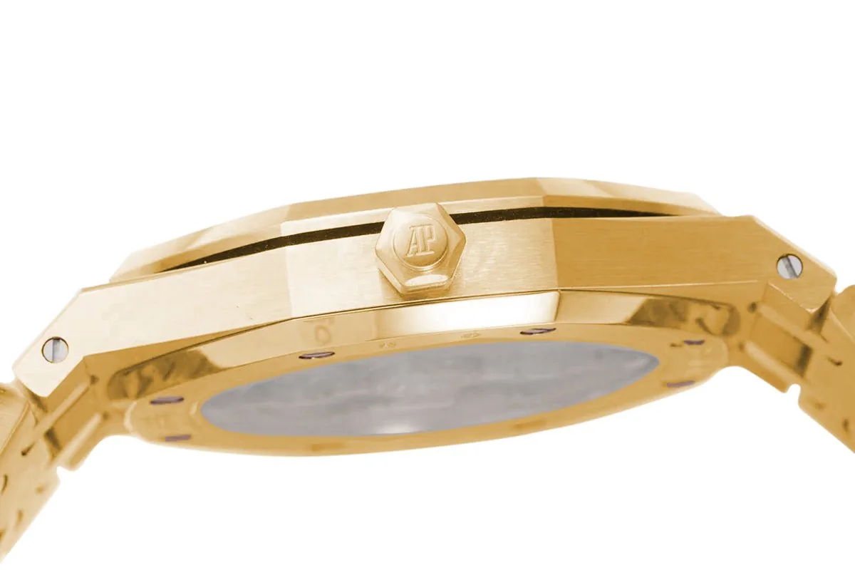 Royal Oak 15202 39mm esfera azul en oro amarillo - Imagen 8