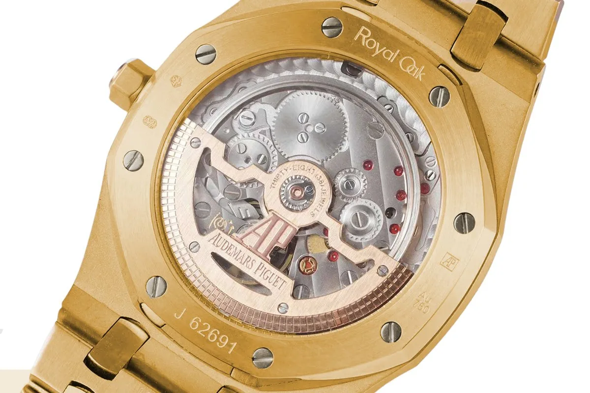 Royal Oak 15202 39mm quadrante giallo in oro giallo - immagine 6