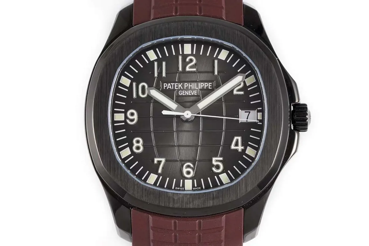 Aquanaut 5167A ‘Black Venom Limited Edition’ cadran noir sur bracelet en caoutchouc marron – Image 6