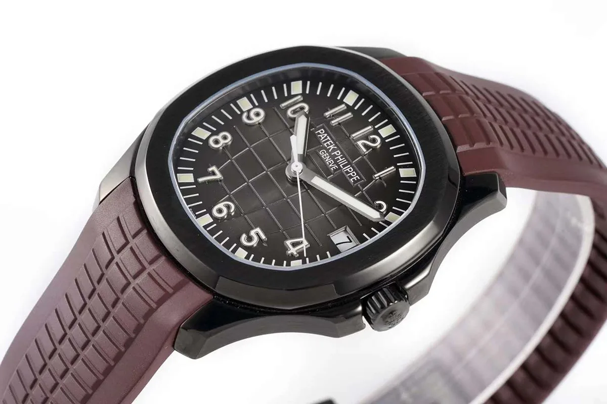Aquanaut 5167A ‘Black Venom Limited Edition’ cadran noir sur bracelet en caoutchouc marron – Image 9