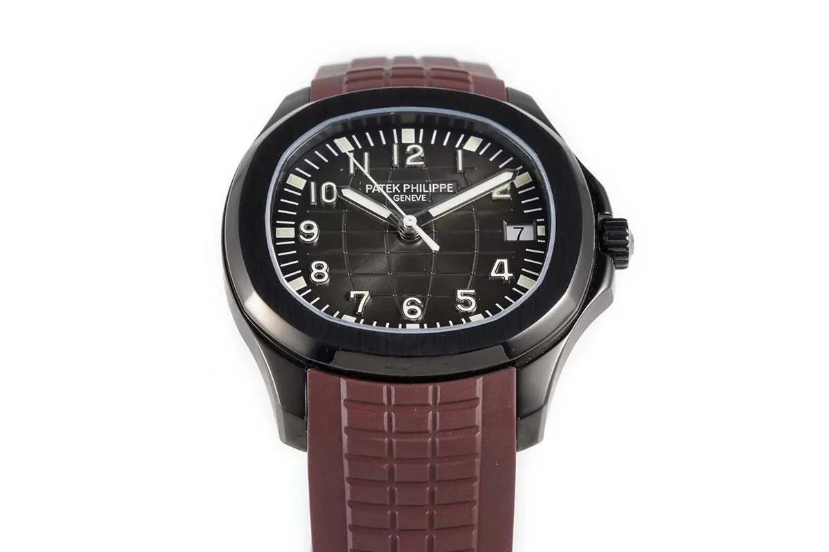 Aquanaut 5167A ‘Black Venom Limited Edition’ cadran noir sur bracelet en caoutchouc marron – Image 5