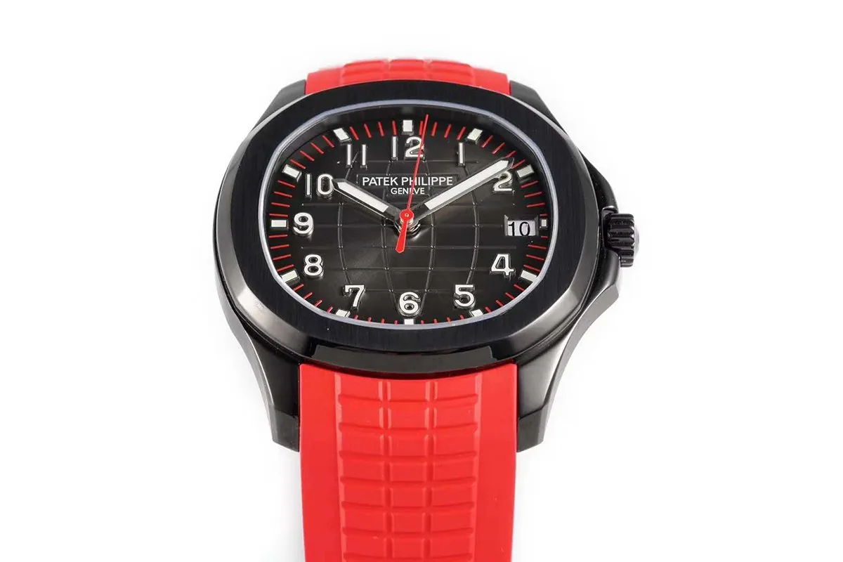 Aquanaut 5167A ‘Black Venom Limited Edition’ cadran noir sur bracelet en caoutchouc rouge – Image 5