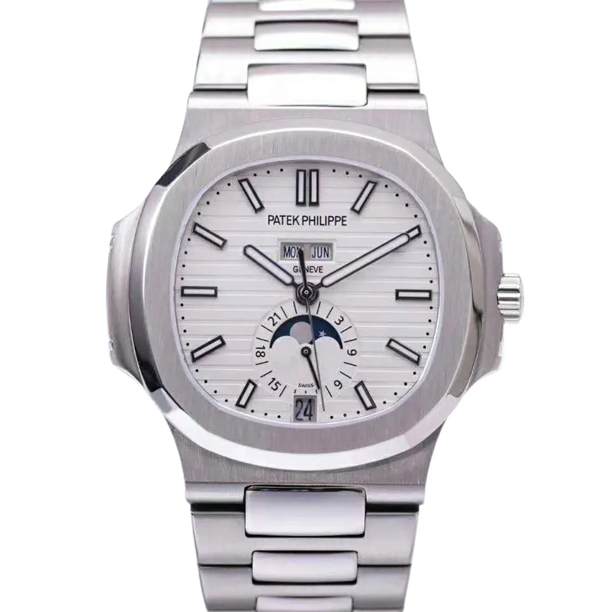 Nautilus 5726/1A-010 quadrante bianco in acciaio