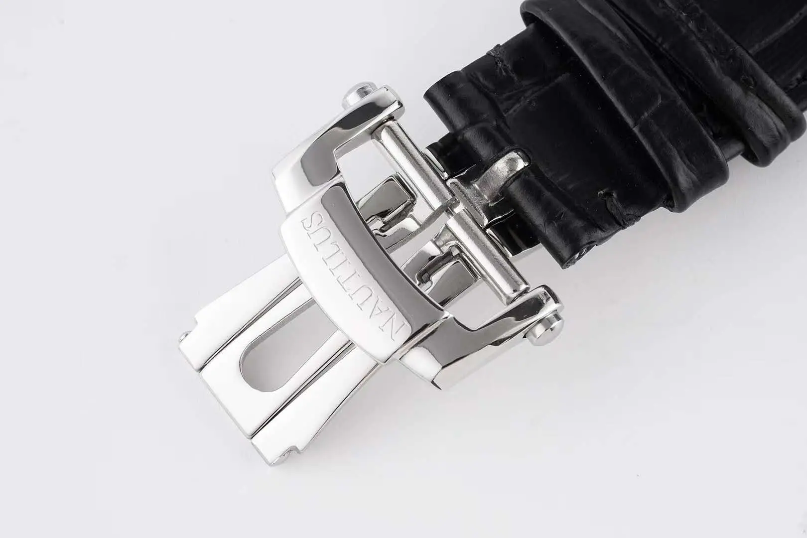 Nautilus 5980/1A-019 White Dial in Steel on Leather Strap - Image 7