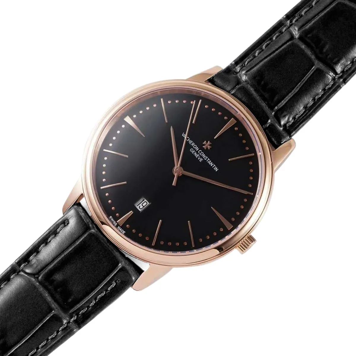 Patrimony schwarzes Zifferblatt in Rotgold Ref: 85180 – Bild 3
