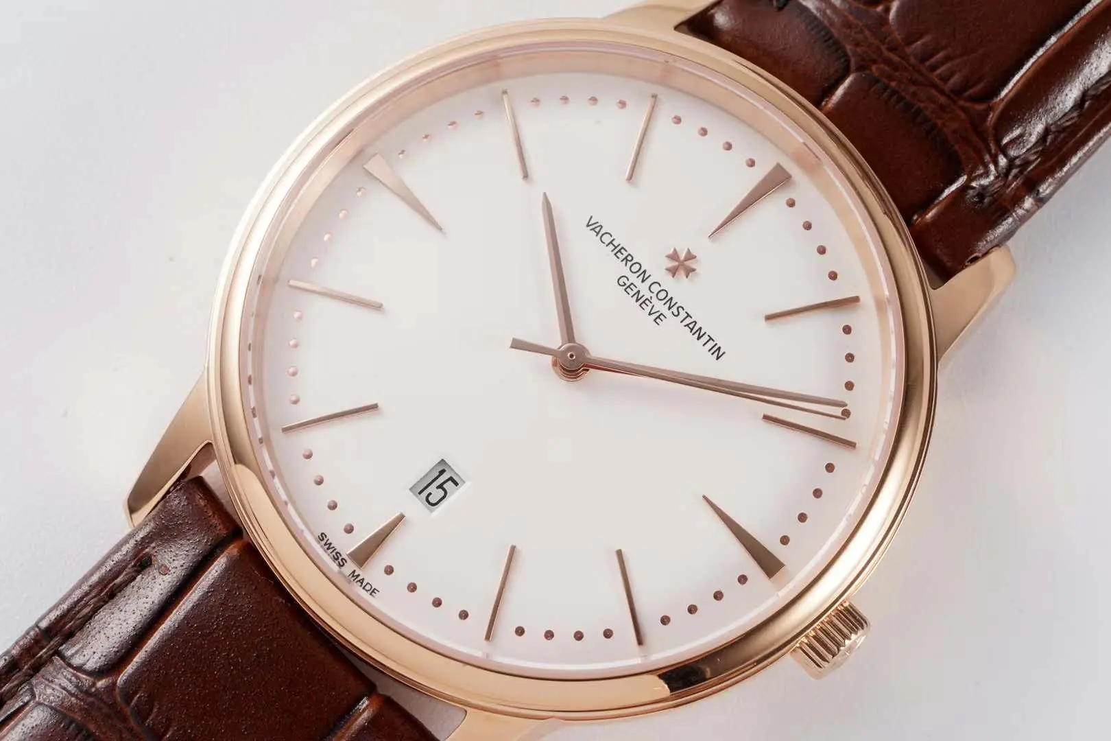Patrimony quadrante bianco in oro rosa Ref: 85180 - immagine 3