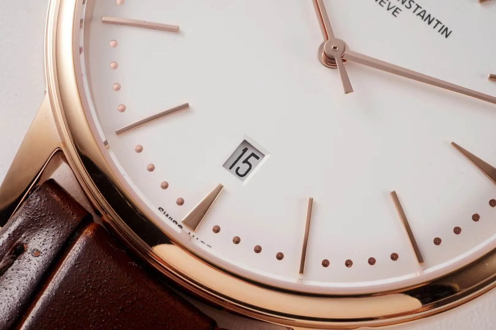 Patrimony quadrante bianco in oro rosa Ref: 85180 - immagine 4