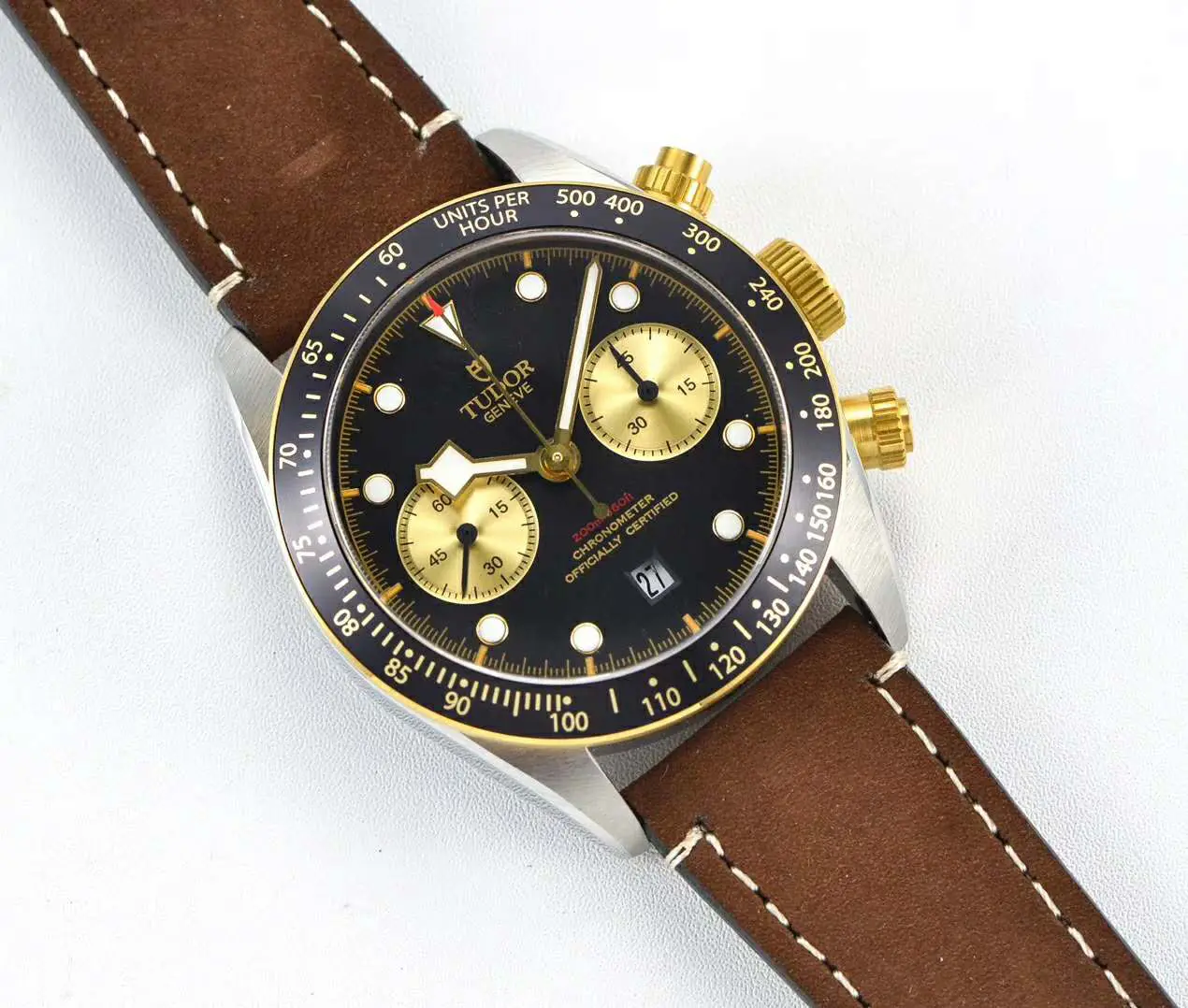 Black Bay Chrono S&G Réf: M79363N sur bracelet en cuir – Image 2