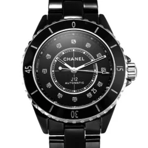 J12 Black Ceramic and Steel with Diamond Markers Ref: H5697