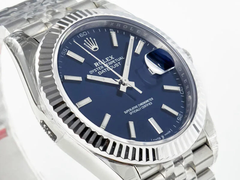 Datejust 36mm 126334 VSF esfera azul índices de bastón en oro blanco - Imagen 5