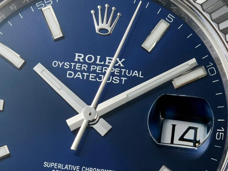 Datejust 36mm 126334 VSF esfera azul índices de bastón en oro blanco - Imagen 11