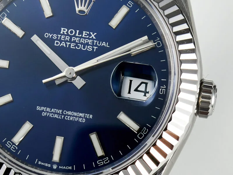 Datejust 36mm 126334 VSF esfera azul índices de bastón en oro blanco - Imagen 12