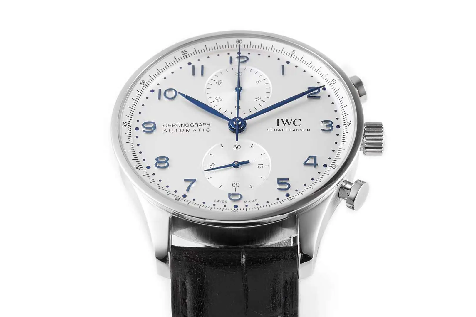 Portugieser Chronograph IW371605 weißes Zifferblatt in Stahl – Bild 4