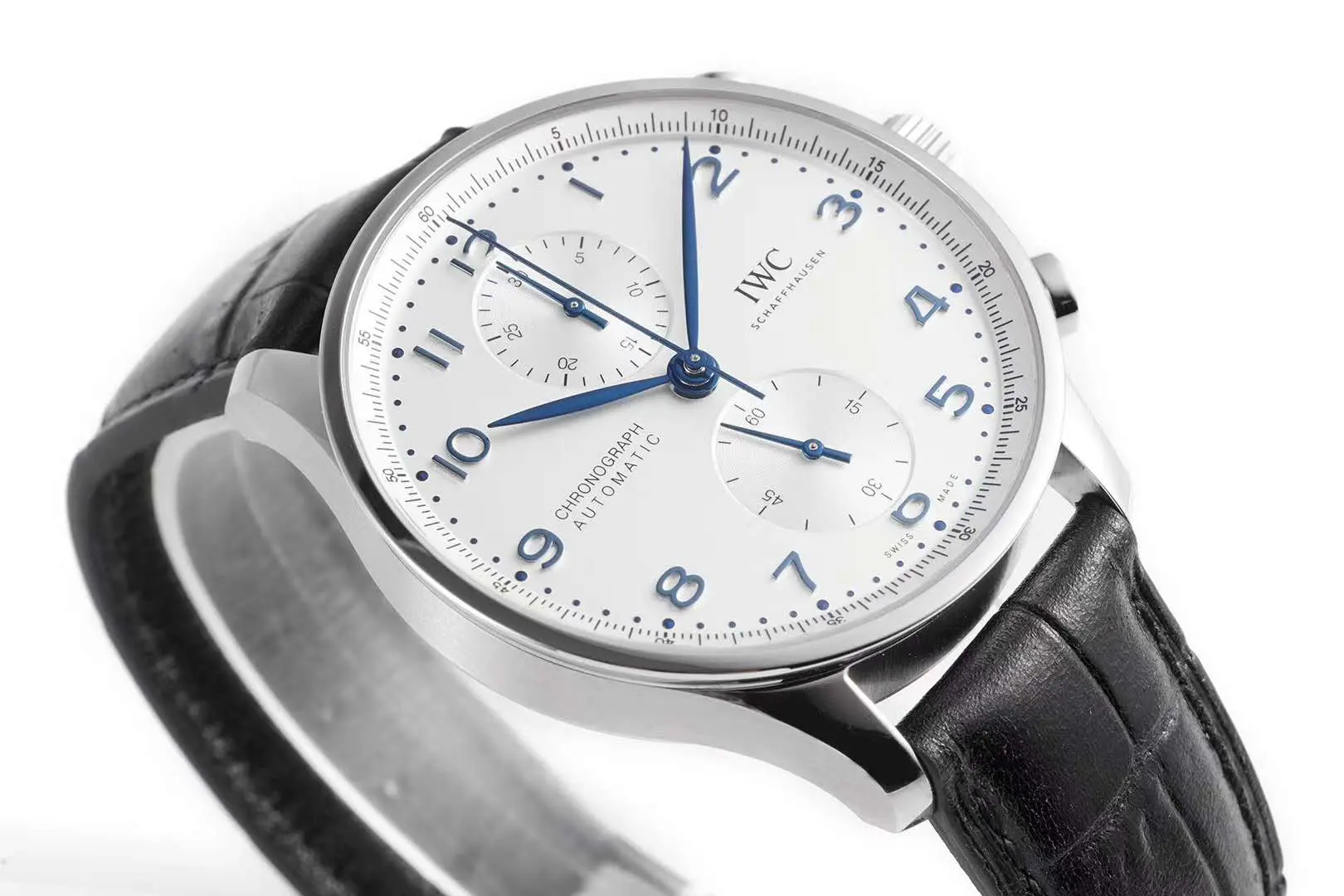 Portugieser Chronograph IW371605 weißes Zifferblatt in Stahl – Bild 5