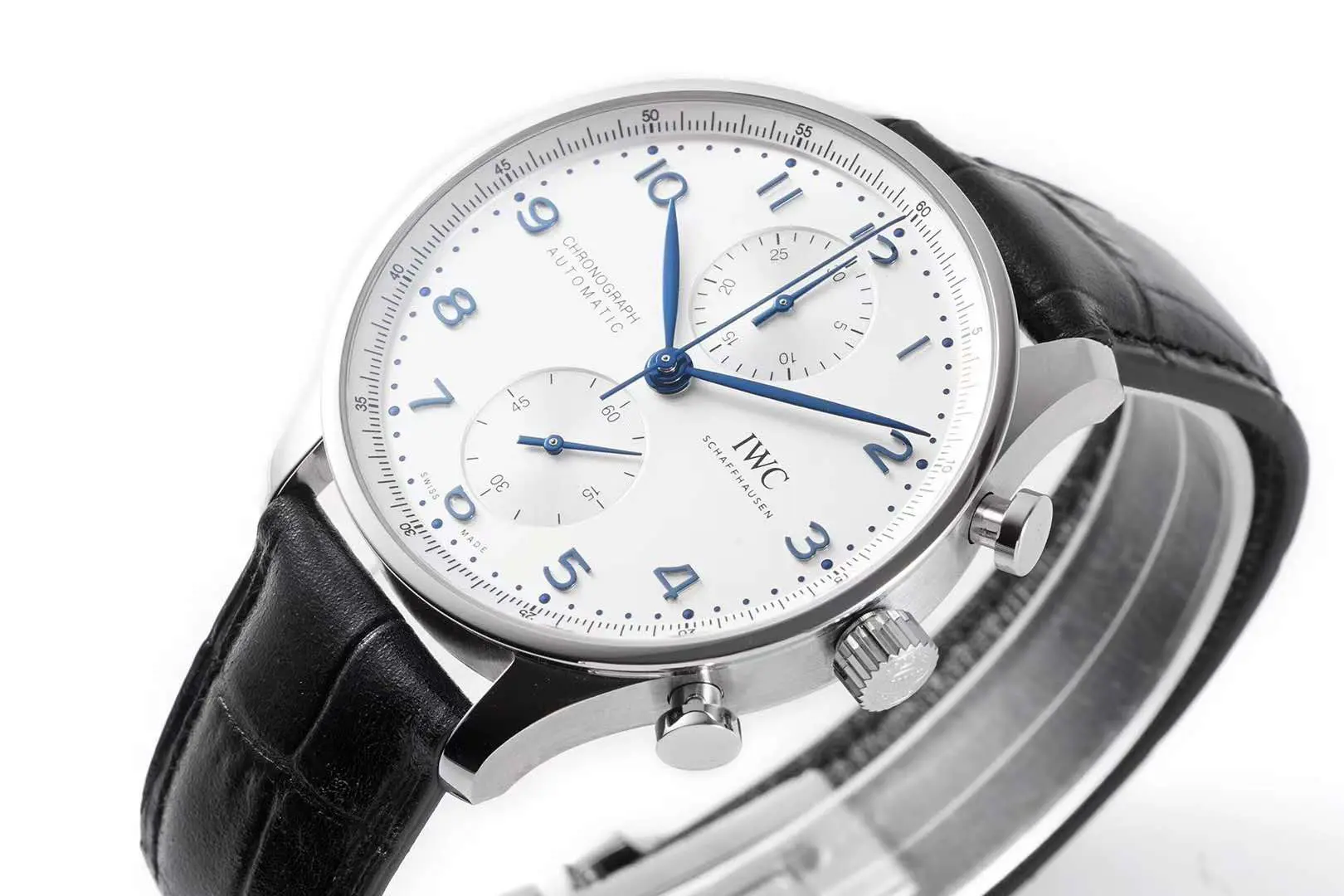 Portugieser Chronograph IW371605 weißes Zifferblatt in Stahl – Bild 2
