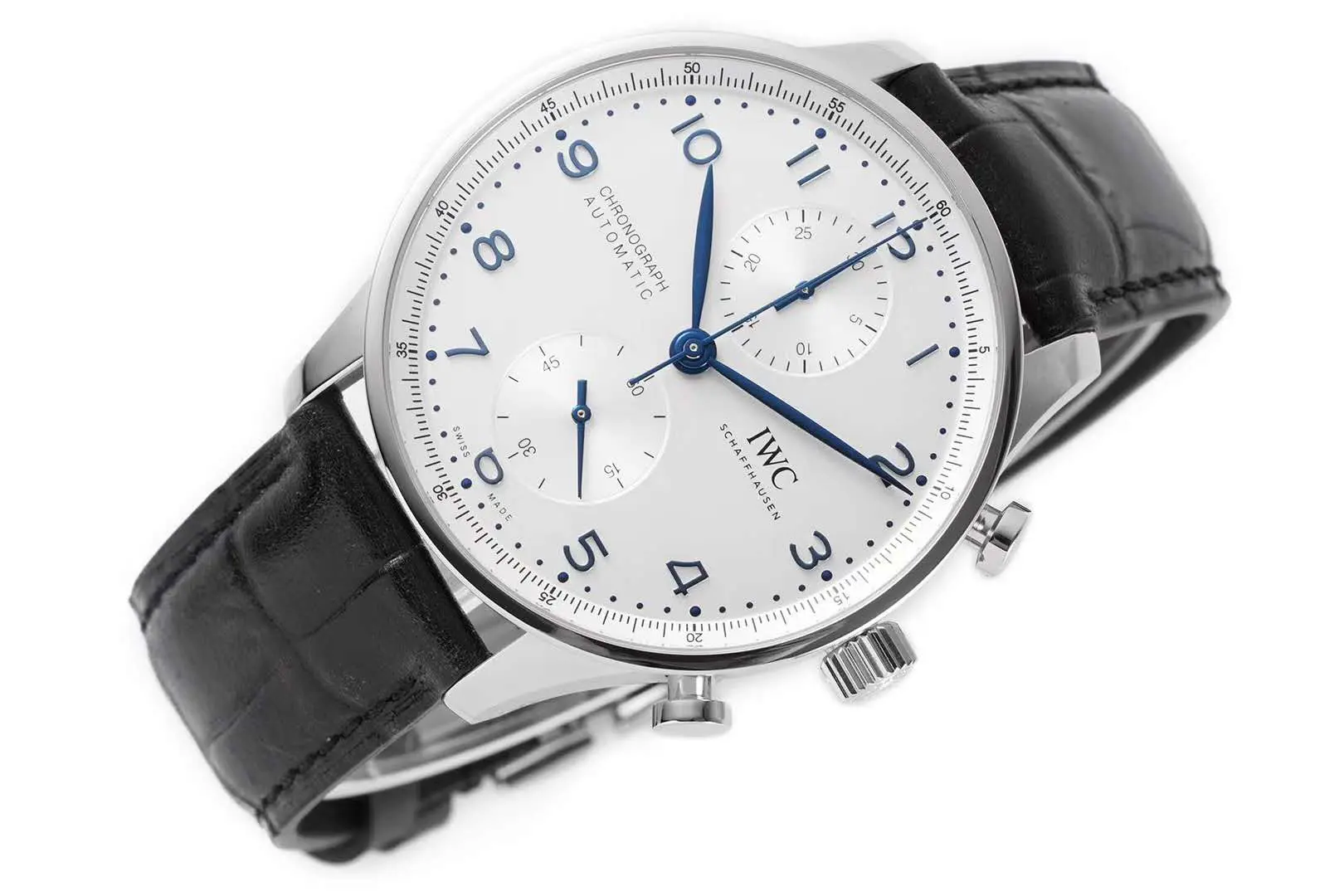 Portugieser Chronograph IW371605 weißes Zifferblatt in Stahl – Bild 3