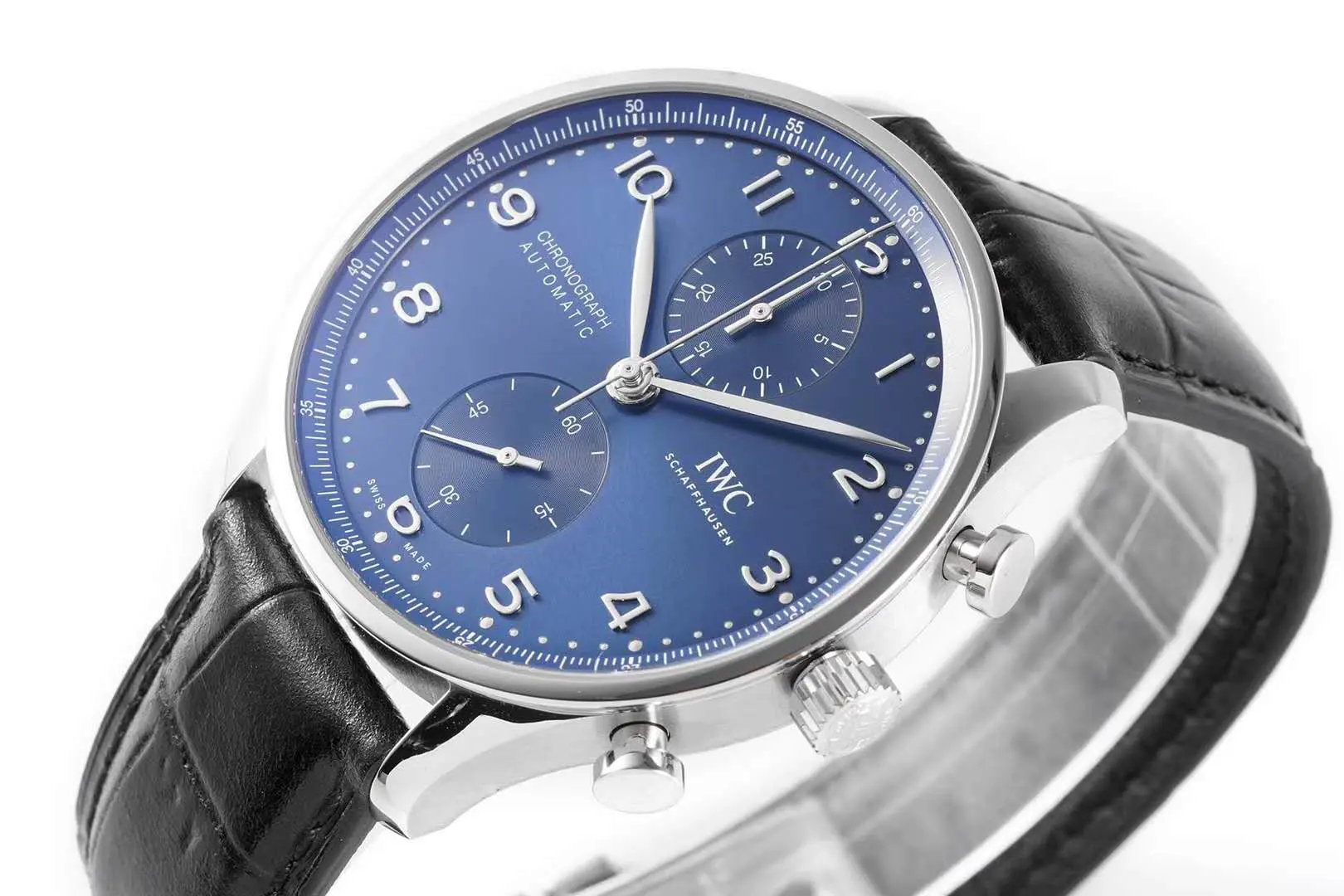 Portugieser Chronograph IW371606 quadrante blu in acciaio - immagine 7