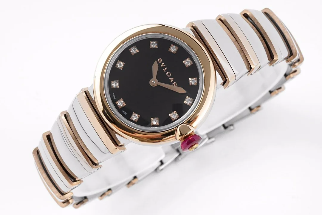 Lvcea quadrante nero in oro rosa/acciaio - immagine 3