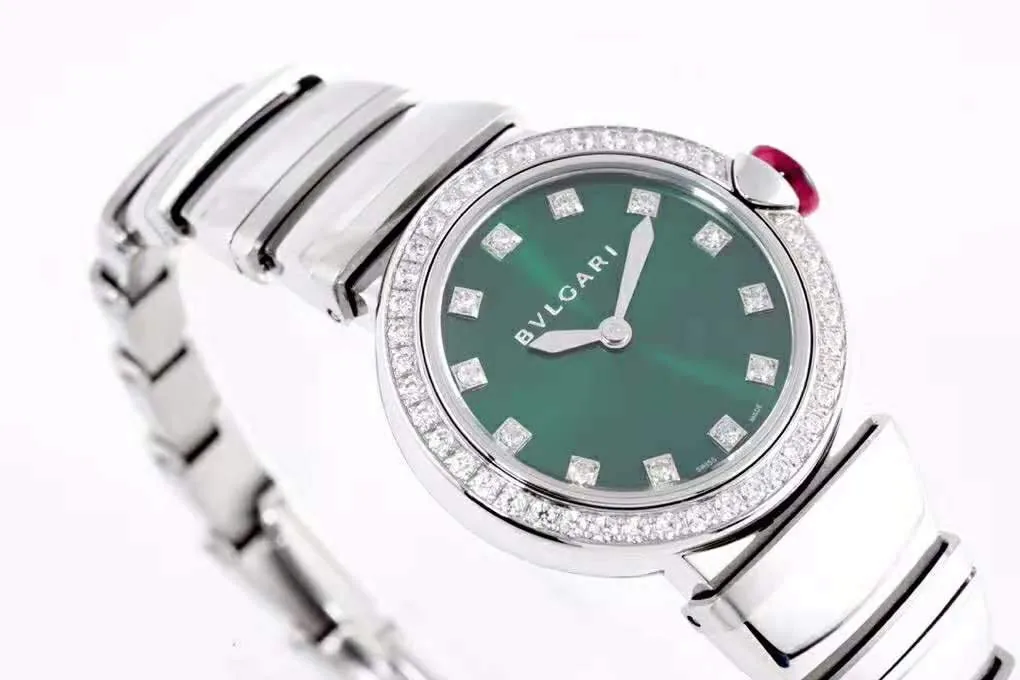 Lvcea cadran vert émeraude en acier lunette diamants – Image 6