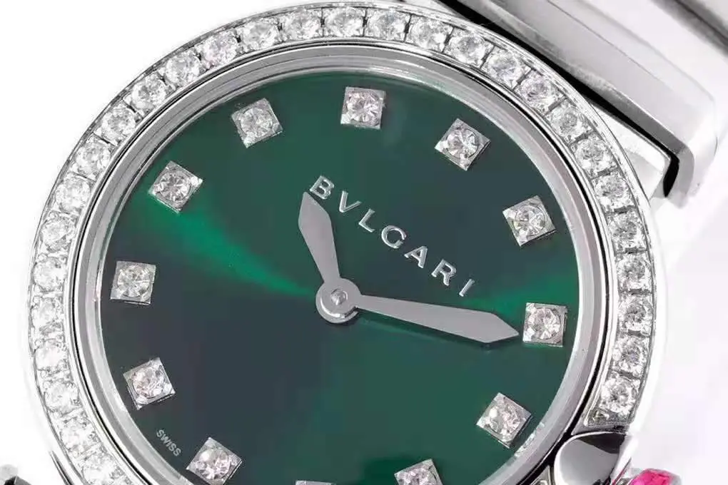 Lvcea cadran vert émeraude en acier lunette diamants – Image 3