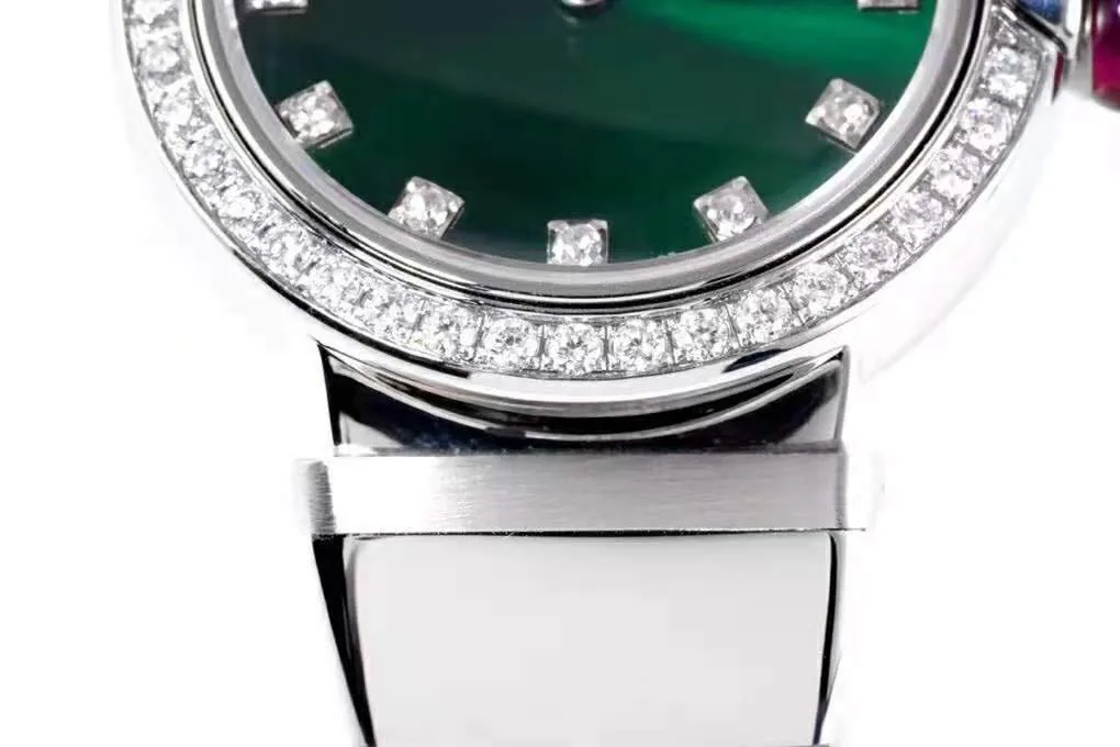 Lvcea cadran vert émeraude en acier lunette diamants – Image 5
