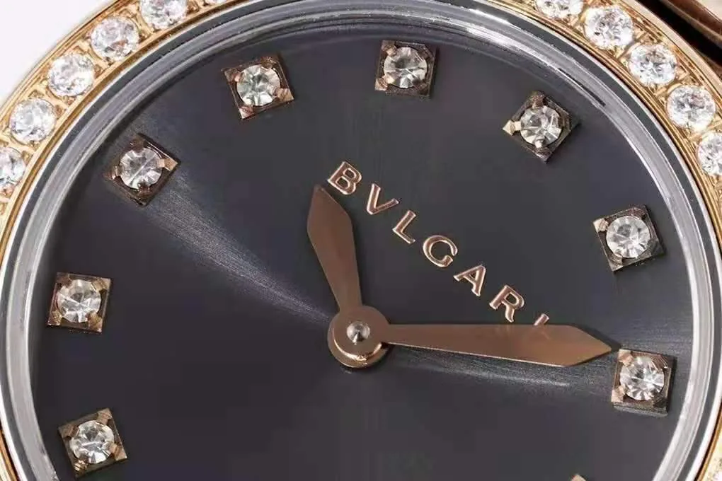 Lvcea esfera gris en oro rosa/acero con bisel de diamantes - Imagen 4