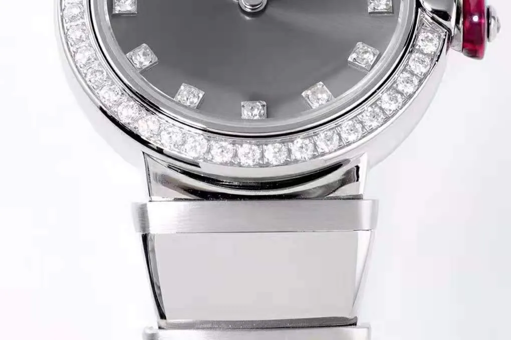 Lvcea cadran gris en acier lunette diamants – Image 3
