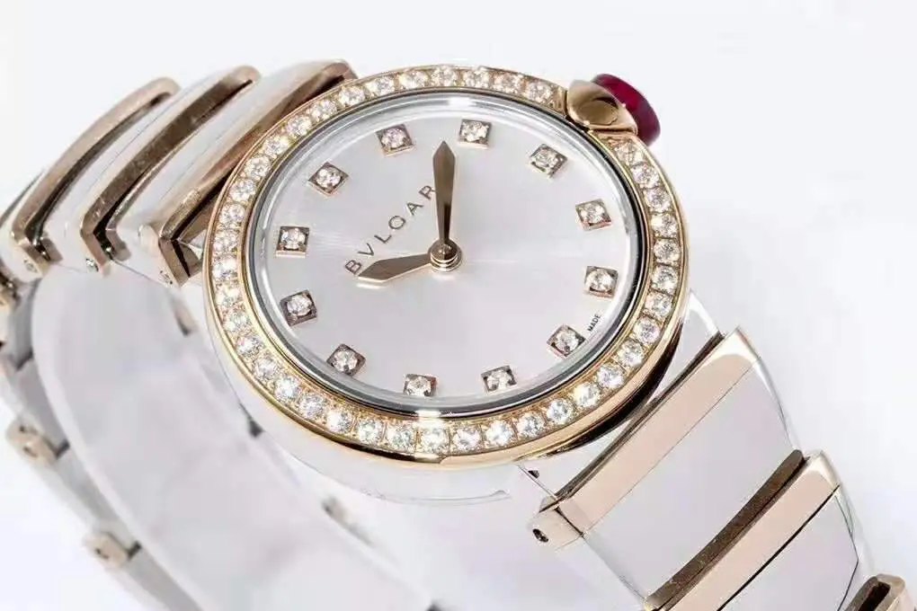 Lvcea quadrante argento in oro rosa/acciaio con lunetta con diamanti - immagine 5