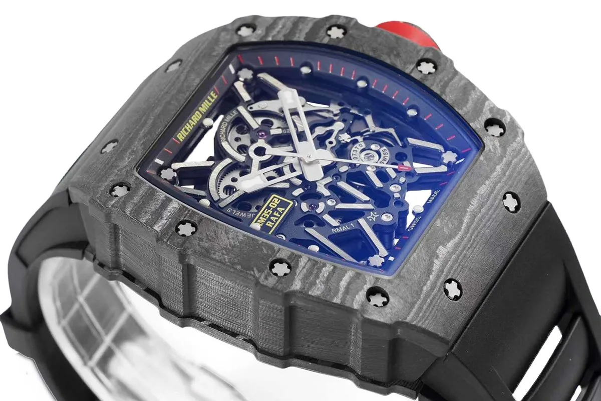 RM 035-02 Rafael Nadal NTPT Carbon on Black Rubber Strap - Image 5