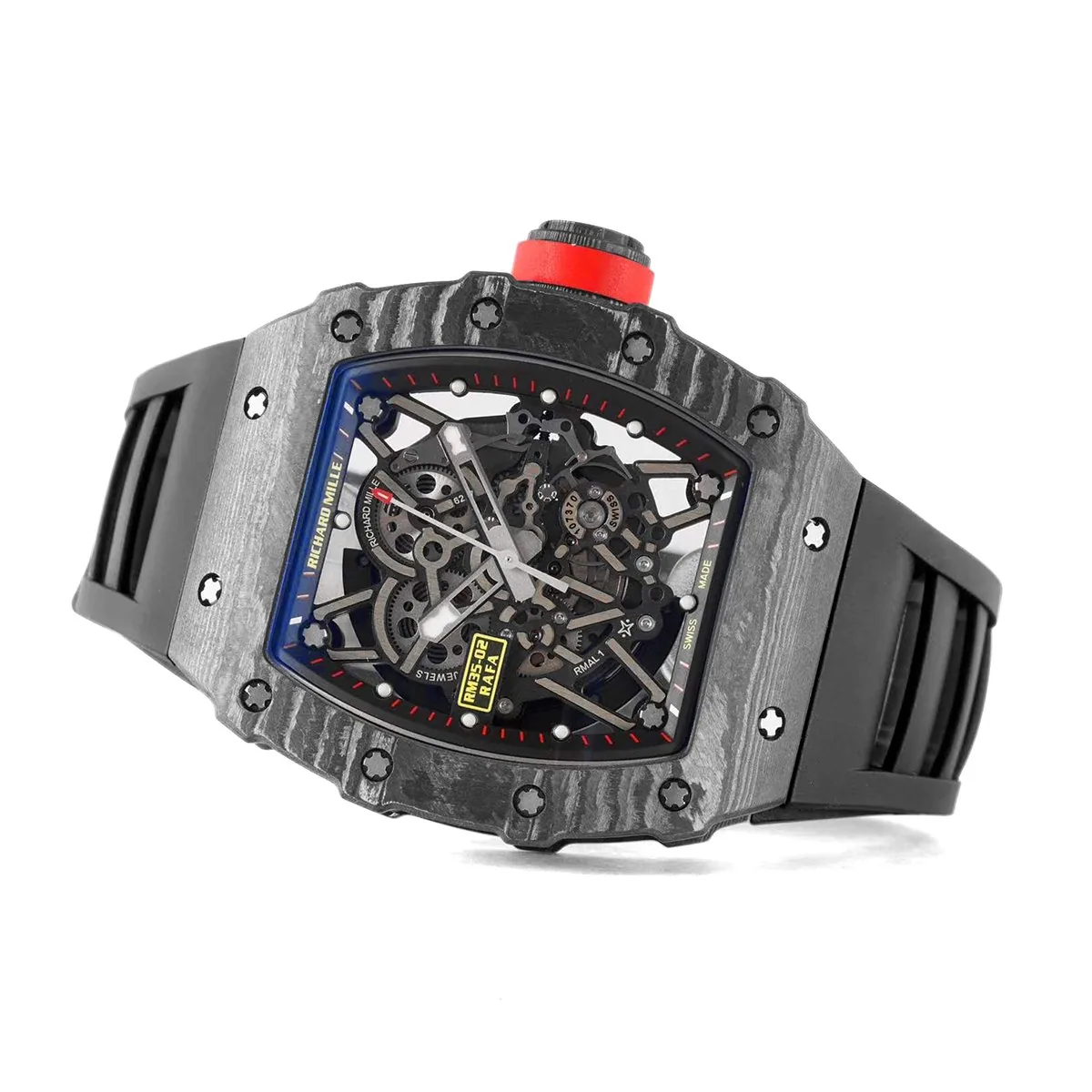 RM 035-02 Rafael Nadal NTPT Carbon on Black Rubber Strap - Image 4