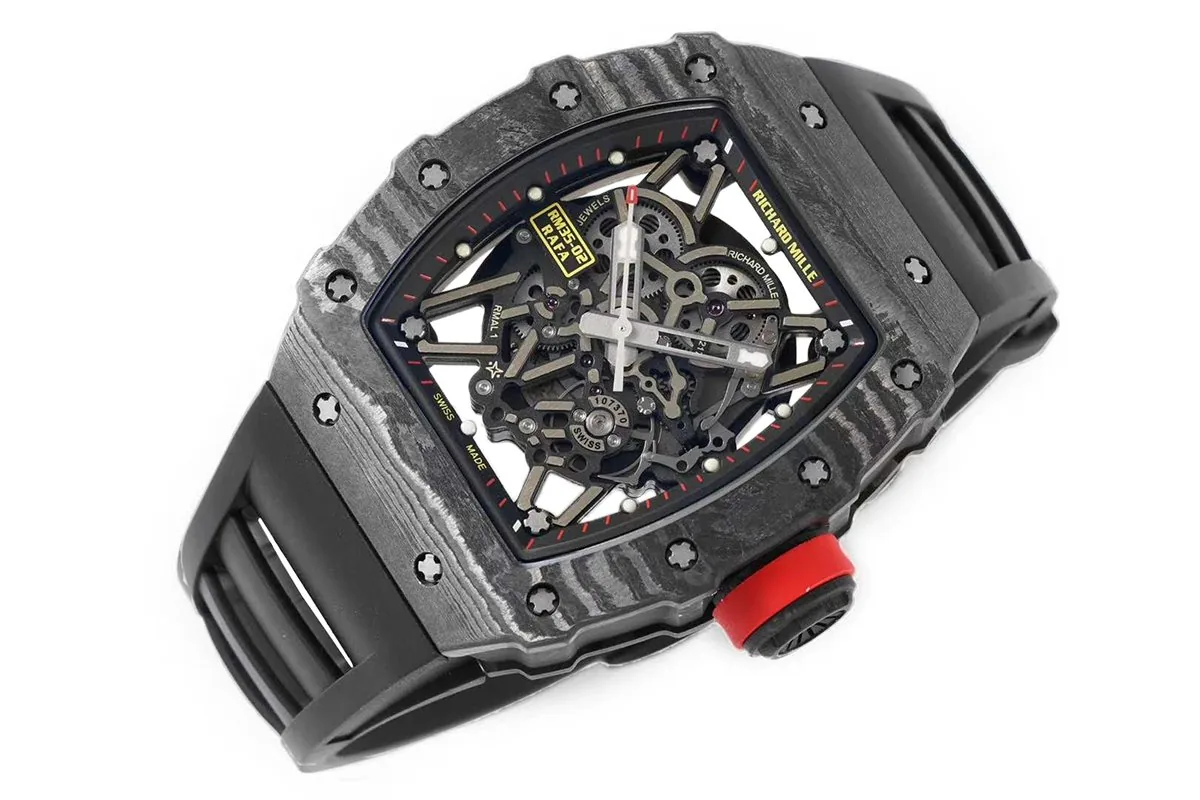 RM 035-02 Rafael Nadal NTPT Carbon on Black Rubber Strap - Image 2