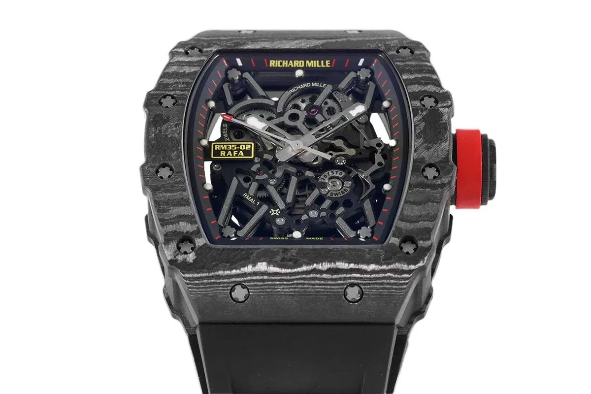 RM 035-02 Rafael Nadal NTPT Carbon on Black Rubber Strap - Image 6