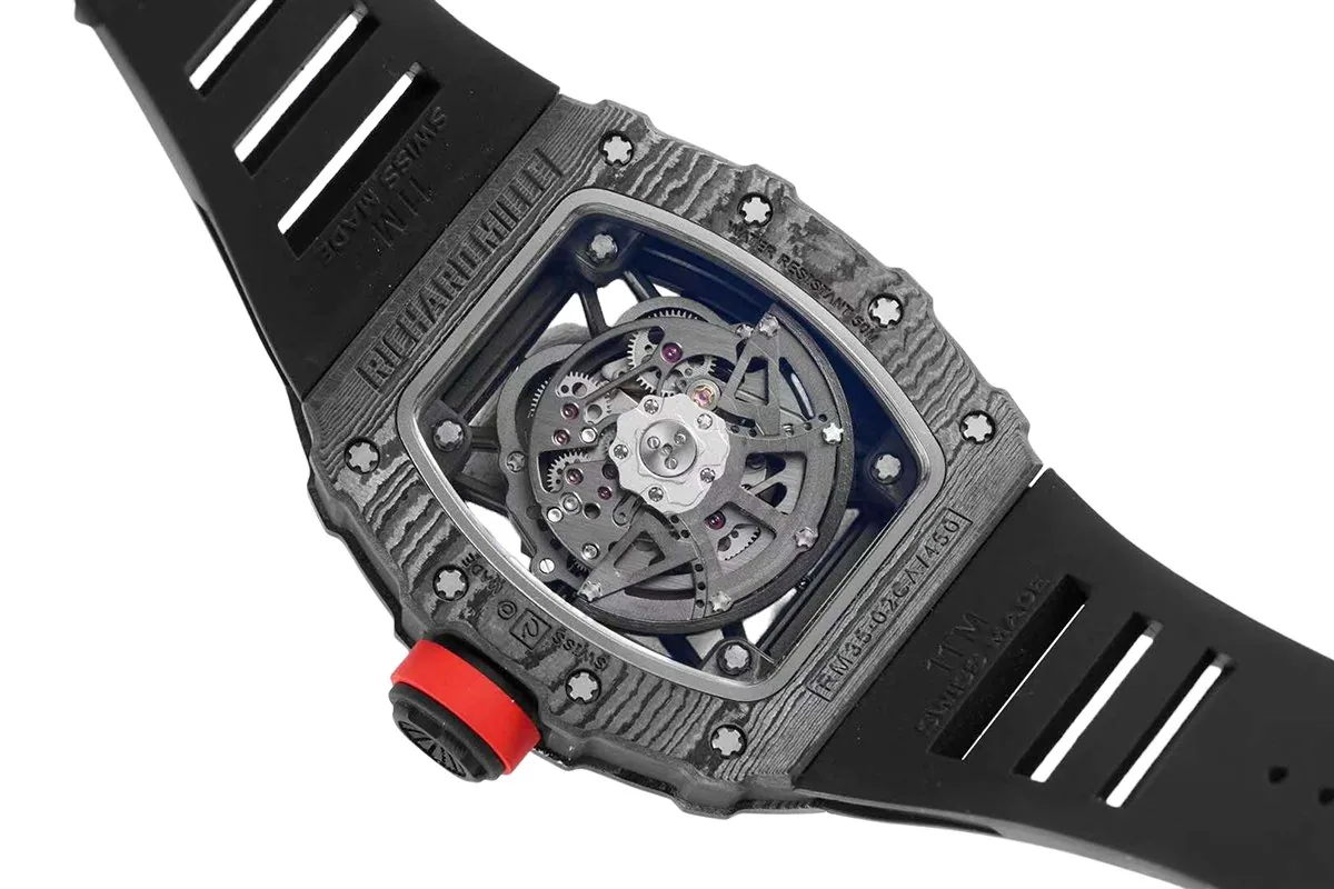 RM 035-02 Rafael Nadal NTPT Carbon on Black Rubber Strap - Image 8