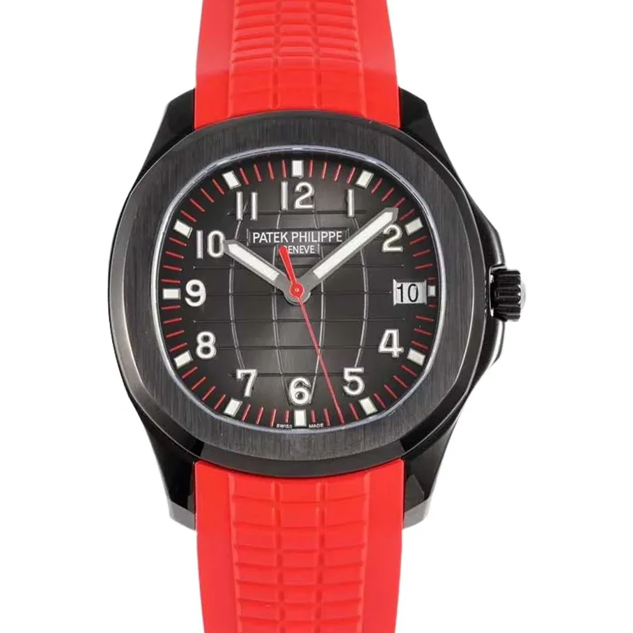 Aquanaut 5167A ‘Black Venom Limited Edition’ Black Dial on Red Rubber Strap