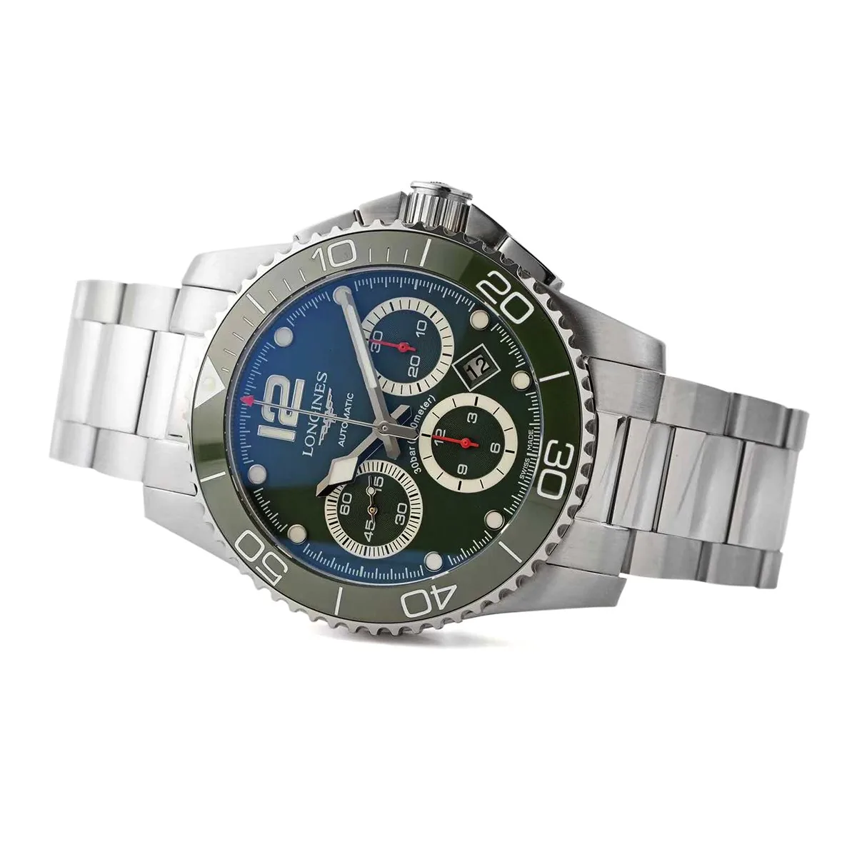 Hydroconquest grünes Zifferblatt am Armband – Bild 5
