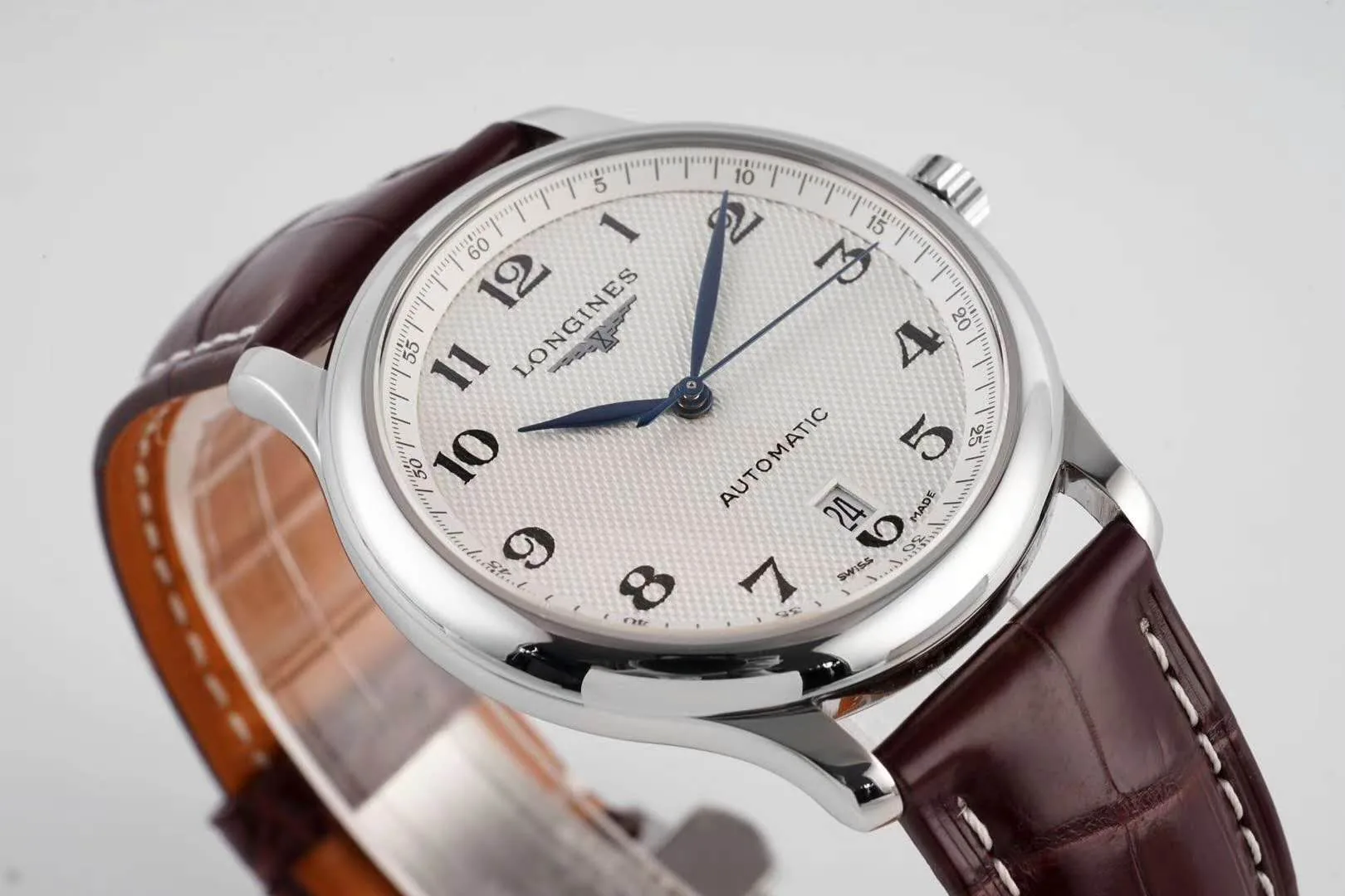 Master Collection White Dial on Brown Leather Strap - Image 2
