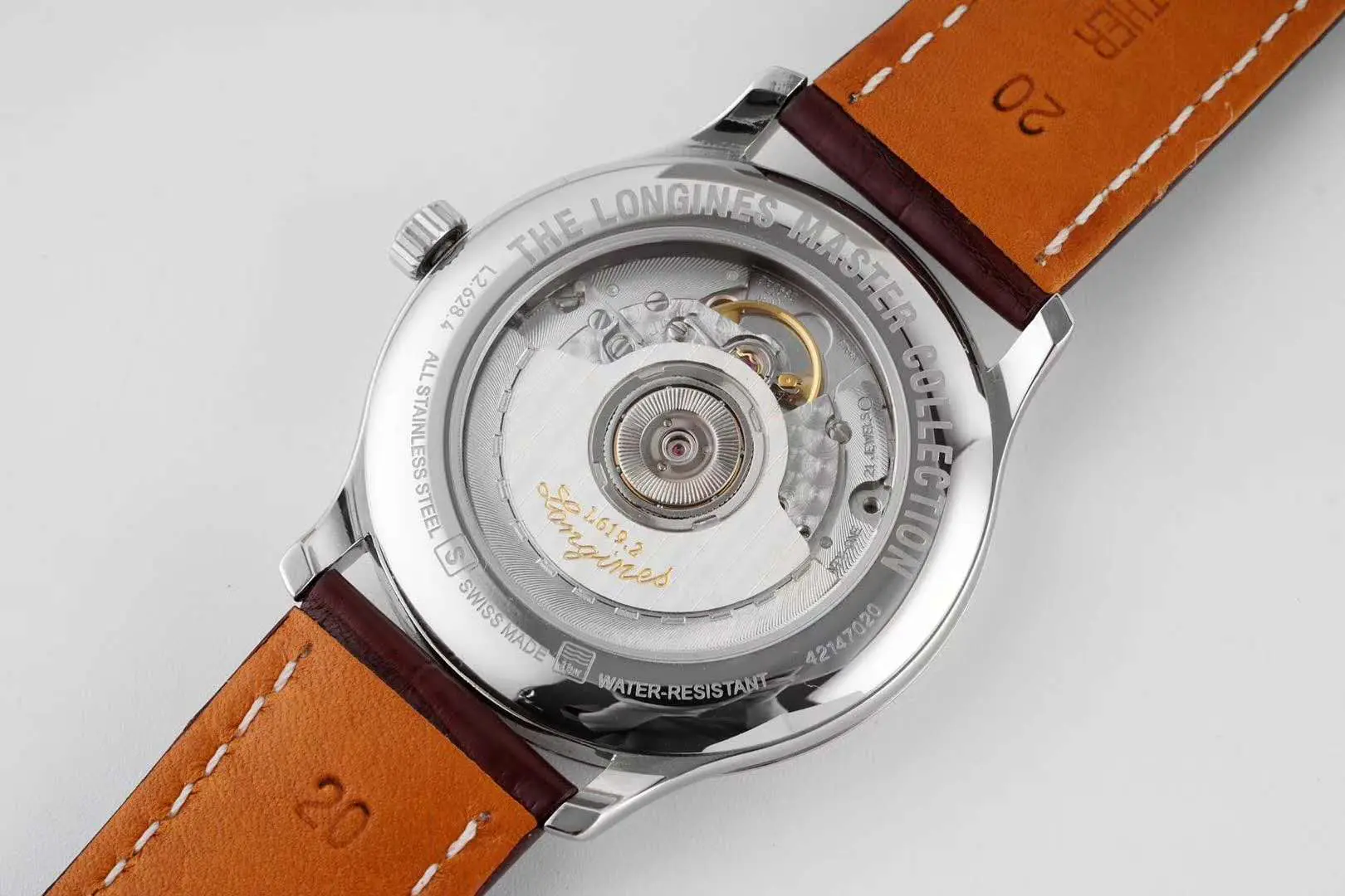Master Collection White Dial on Brown Leather Strap - Image 8