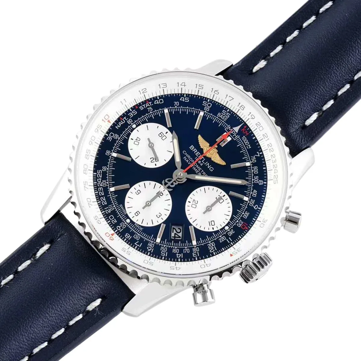 Navitimer 01 Chronograph quadrante blu in acciaio - immagine 2