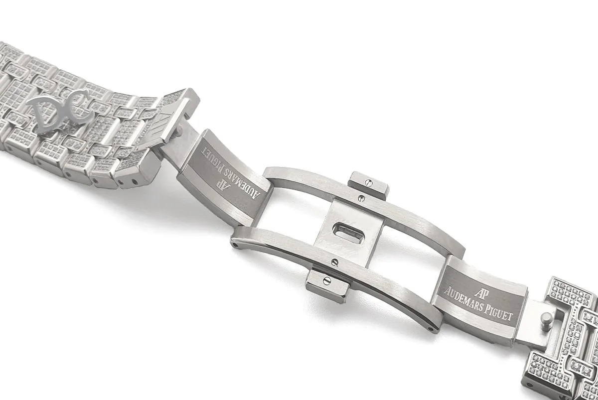 Royal Oak 41mm 15402 Full Diamond Paved In White Gold on Bracelet - Image 8