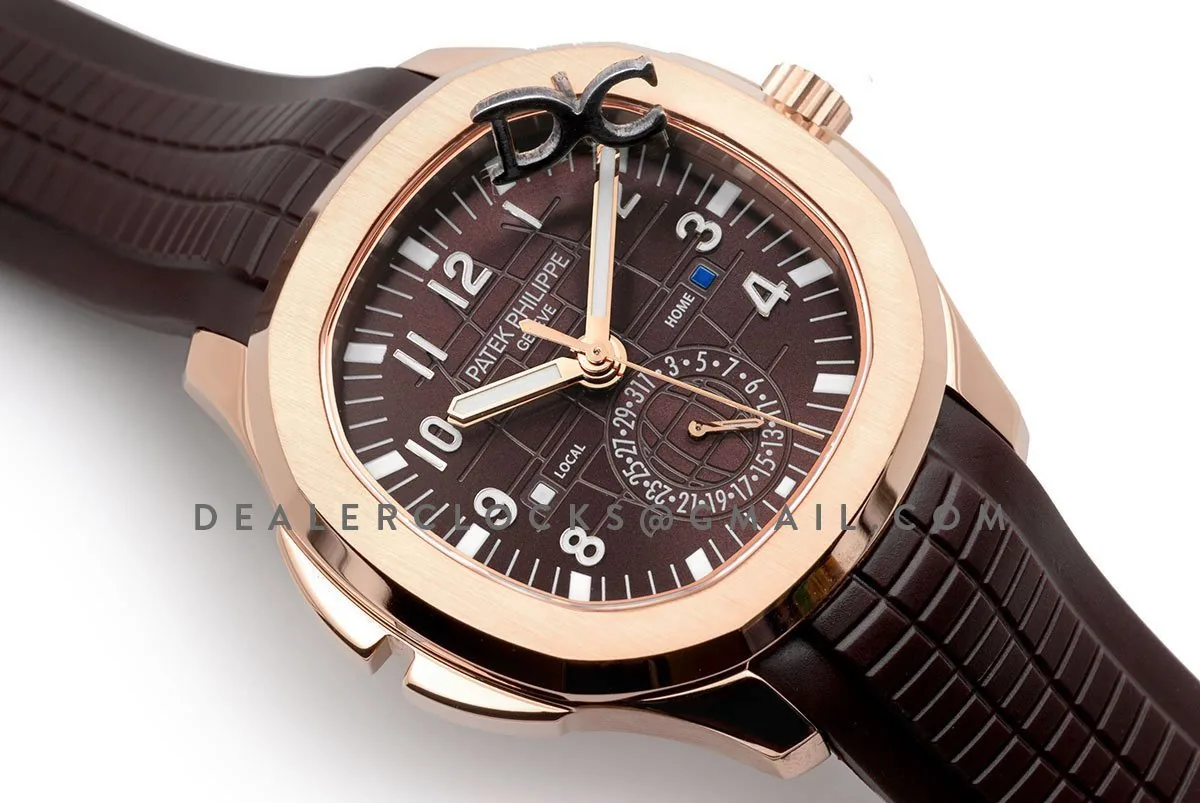 Aquanaut Time Travel 5164A esfera marrón en oro rosa - Imagen 3