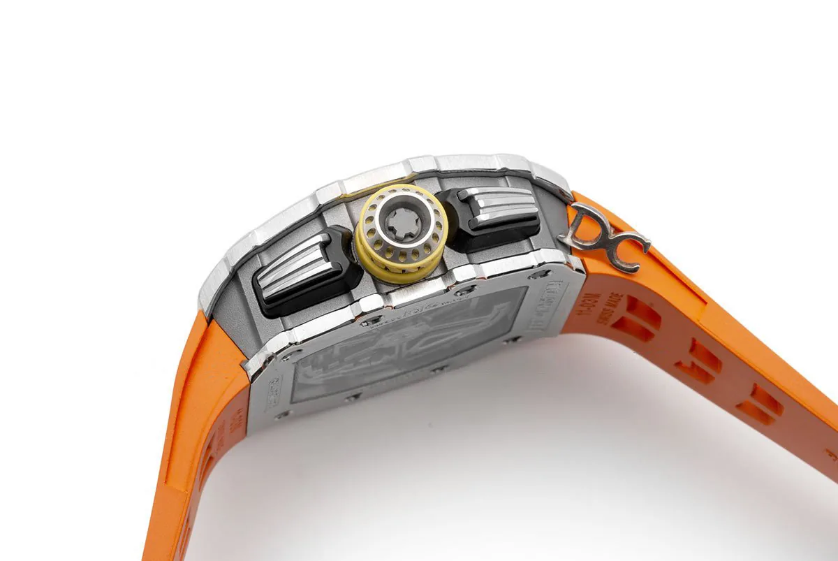 RM 011-03 Automatic Flyback Chronograph in Titanium on Orange Rubber - Image 8
