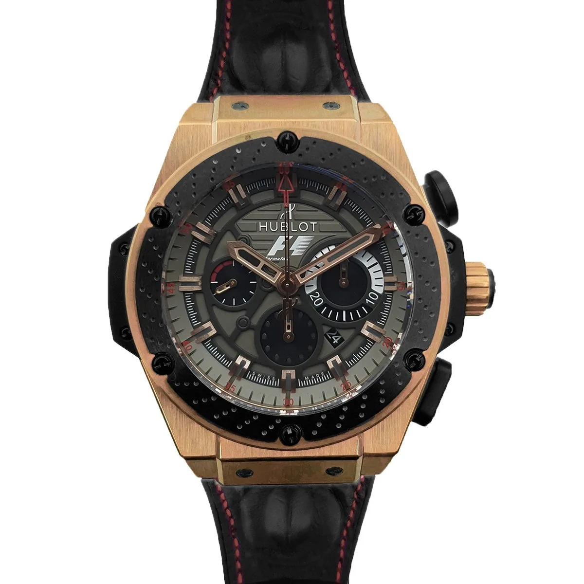 King Power F1 cronografo quadrante grigio in oro rosa