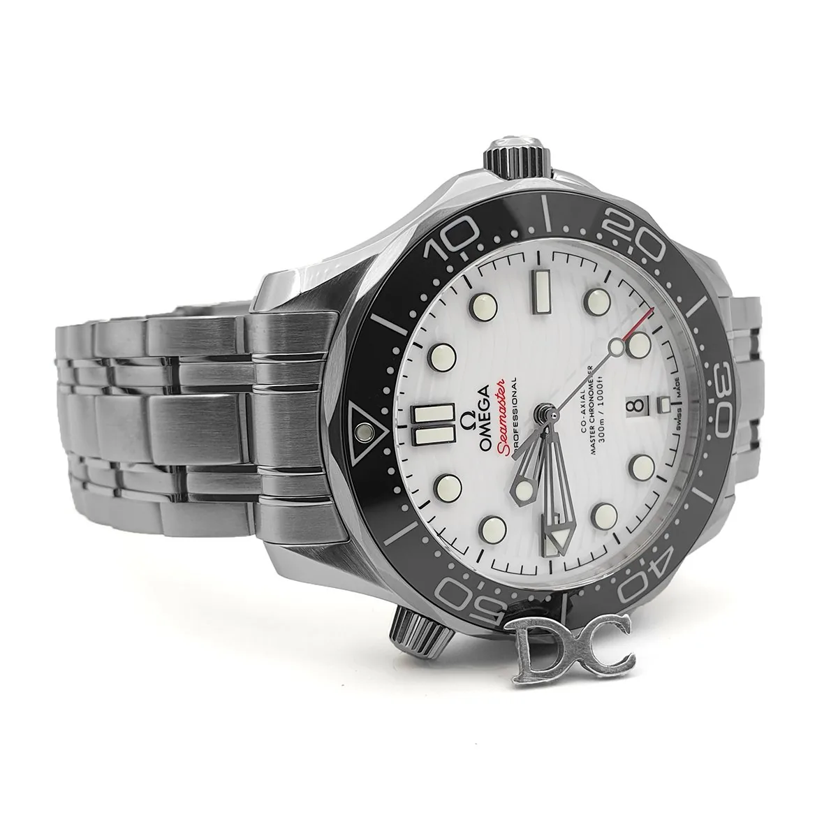 Seamaster Diver 300M Omega Co-Axial Master Chronometer 42mm cadran blanc lunette noire – Image 3