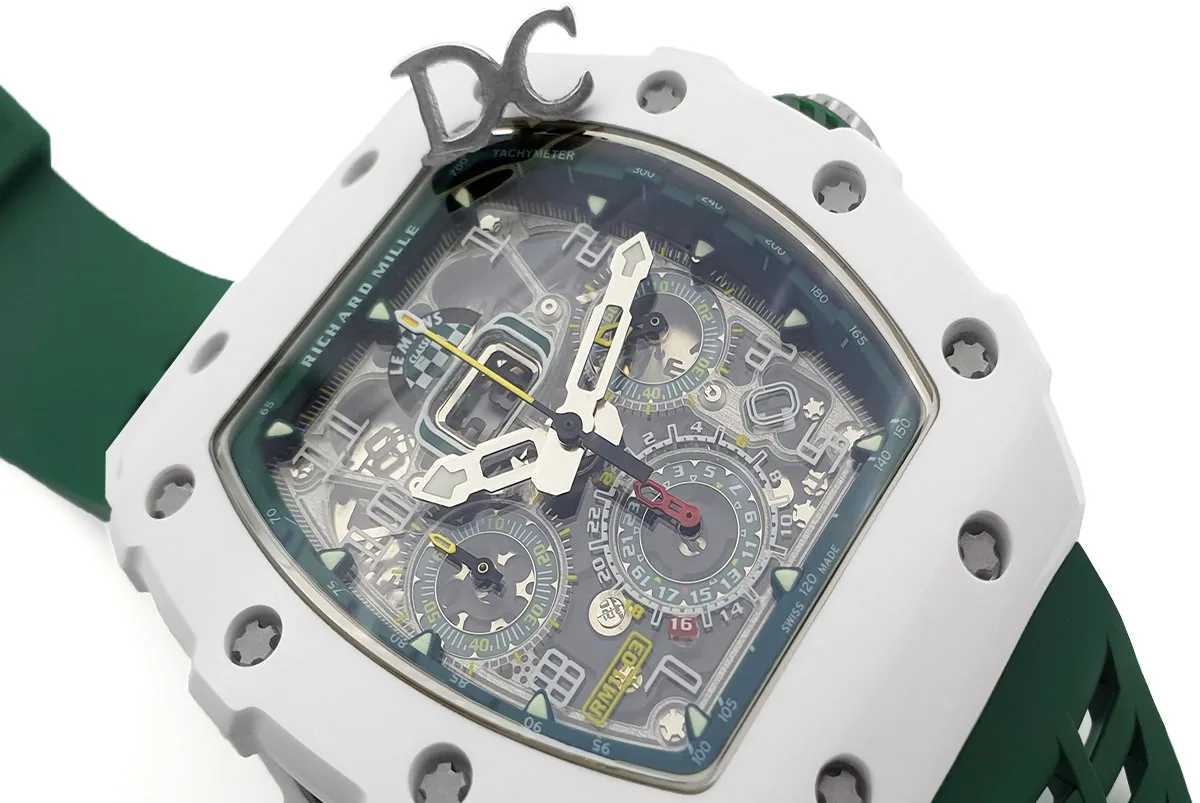 RM 011-02 Le Mans Classic chronographe vert sur bracelet en caoutchouc vert – Image 4