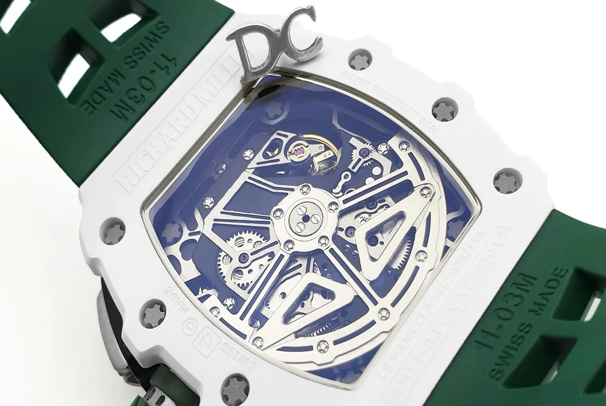 RM 011-02 Le Mans Classic chronographe vert sur bracelet en caoutchouc vert – Image 5