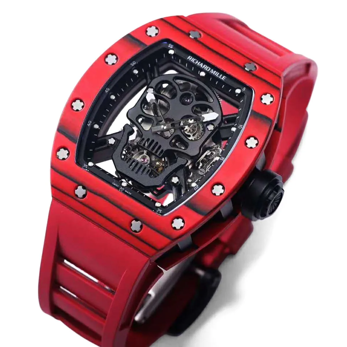 RM 052-01 Tourbillon Black Skull in carbonio NTPT rosso - immagine 2